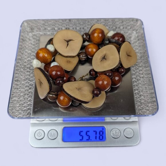 Vintage Tagua Nut & Pearl Beaded Necklace - Picture 7 of 7